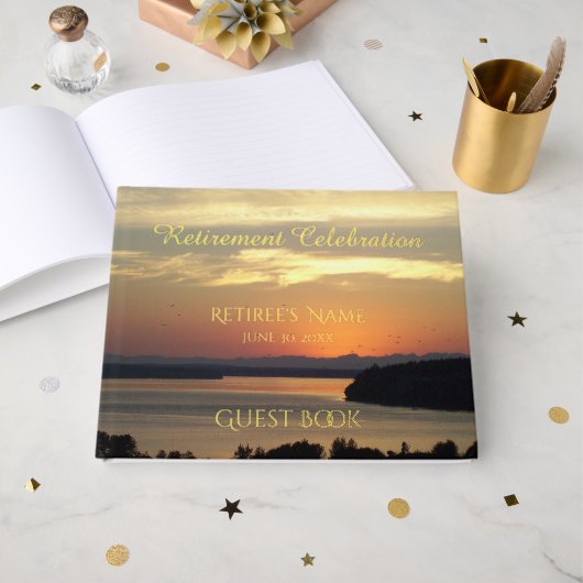 Orange Sunset Retirement Celebration ゲストブック (正面見開き)