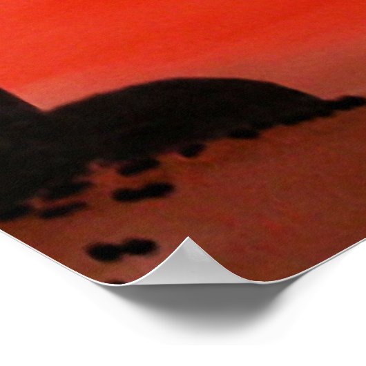 Orange Sunset Sky Painting Poster ポスター (角)