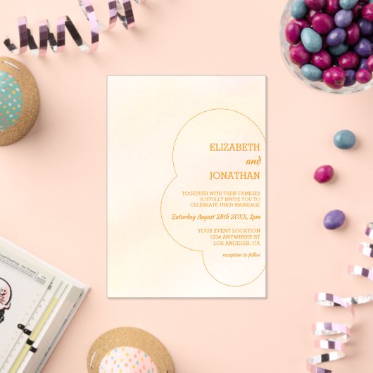 Orange Sunset Wedding アクリル招待状 (インサイチュ (お祝い))