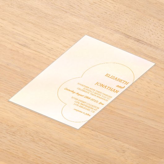 Orange Sunset Wedding アクリル招待状 (レイダウン)