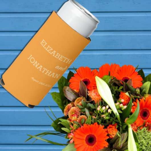 Orange Sunset Wedding スリム缶クーラー