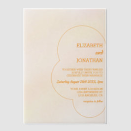 Orange Sunset Wedding ベラム紙招待状