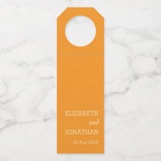 Orange Sunset Wedding ボトルネックタグ (正面)