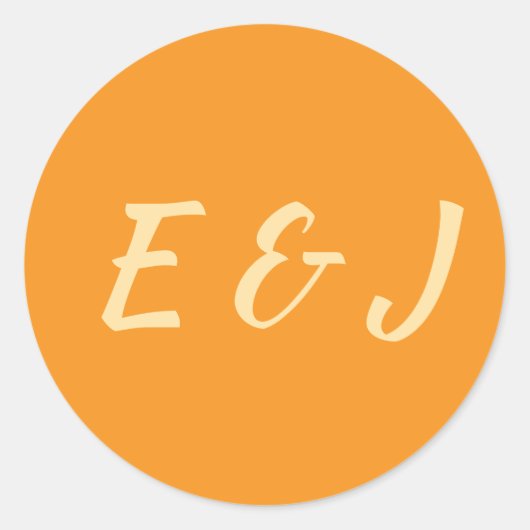 Orange Sunset Wedding ラウンドシール (正面)