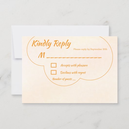 Orange Sunset Wedding 出欠カード (正面)