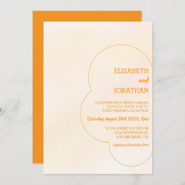 Orange Sunset Wedding Reception 招待状