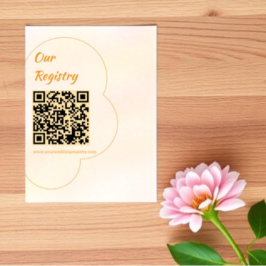 Orange Sunset Wedding Registry エンクロージャーカード