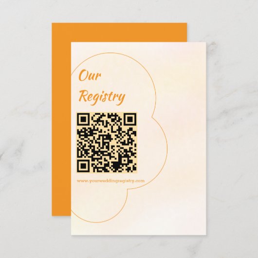 Orange Sunset Wedding Registry エンクロージャーカード (正面/裏面)