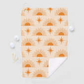 Orange Sunshine with Mid Century Starbursts  ゴルフタオル (インサイチュ)