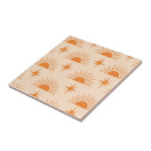 Orange Sunshine with Mid Century Starbursts  タイル (側面)