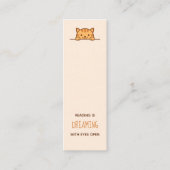 Orange Tabby Catブックマーク上の覗き込み引用文 スキニー名刺 (正面)