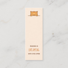 Orange Tabby Catブックマーク上の覗き込み引用文 スキニー名刺