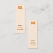 Orange Tabby Catブックマーク上の覗き込み引用文 スキニー名刺 (正面/裏面)