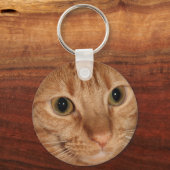 Orange Tabby Catプロフィール顔クローズアップ キーホルダー (正面)