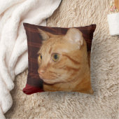 Orange Tabby Cat顔プロフィール クッション (ブランケット)