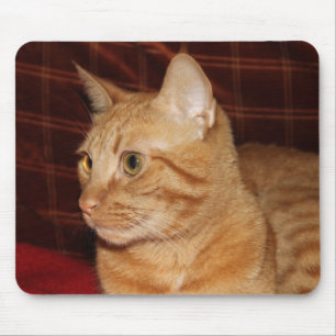Orange Tabby Cat顔プロフィール マウスパッド