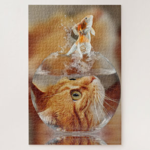 Orange Tabby Cat and Goldfish ジグソーパズル