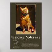 Orange Tabby Cat Art Print Expressionist Animal ポスター (正面)