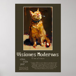 Orange Tabby Cat Art Print Expressionist Animal ポスター