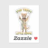 Orange Tabby Cat Boho Stay Trippy Little Hippie シール (シート)