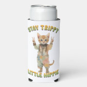 Orange Tabby Cat Boho Stay Trippy Little Hippie  スリム缶クーラー (Seltzer正面)