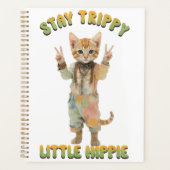 Orange Tabby Cat Boho Stay Trippy Little Hippie  プランナー手帳 (正面)