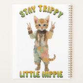 Orange Tabby Cat Boho Stay Trippy Little Hippie  プランナー手帳 (裏面)