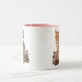 Orange Tabby Cat Monogram Mug ツートーンマグカップ (中央)