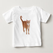Orange Tabby Cat Standing ベビーTシャツ (正面)
