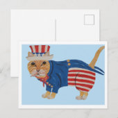 Orange Tabby Cat Uncle Sam 案内ポストカード (正面/裏面)
