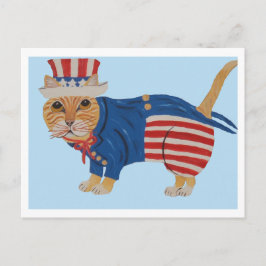 Orange Tabby Cat Uncle Sam 案内ポストカード