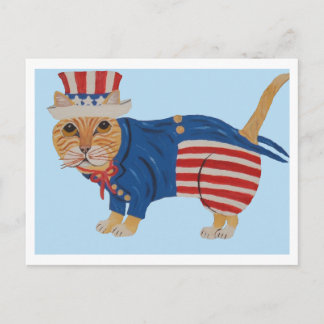 Orange Tabby Cat Uncle Sam 案内ポストカード