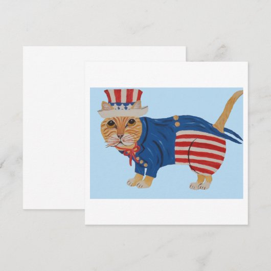 Orange Tabby Cat Uncle Sam 案内状 (正面/裏面)