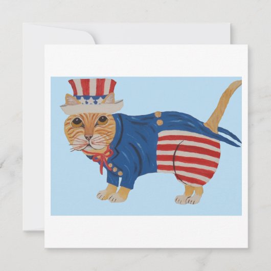 Orange Tabby Cat Uncle Sam 案内状 (正面)