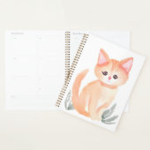 Orange Tabby Cat Watercolor Kitten プランナー手帳 (ディスプレー)