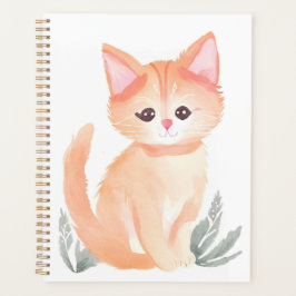 Orange Tabby Cat Watercolor Kitten プランナー手帳