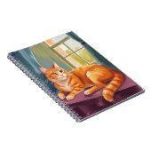 Orange Tabby Cat Watercolor Pet ノートブック (右側)