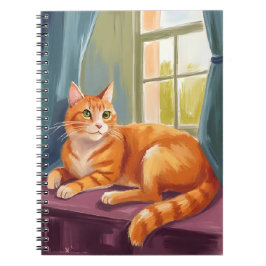 Orange Tabby Cat Watercolor Pet ノートブック