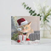 Orange Tabby FLAT 5.25-inch Christmas Card シーズンカード (スタンド正面)