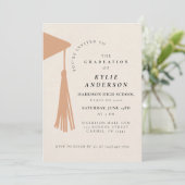 Orange Tassel Senior Photo High School Graduation  招待状 (スタンド正面)