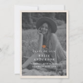 Orange Tassel Senior Photo High School Graduation  招待状 (裏面)