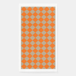 Orange Taupe Checker Diamond Pattern
