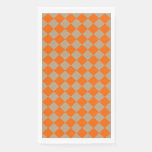 Orange Taupe Checker Diamond Pattern (正面)