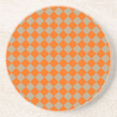 Orange Taupe Checker Diamond Pattern コースター (正面)