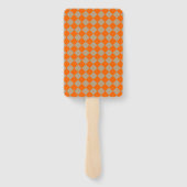 Orange Taupe Checker Diamond Pattern ハンドファン (裏面)