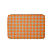 Orange Taupe Checker Diamond Pattern バスマット (正面)