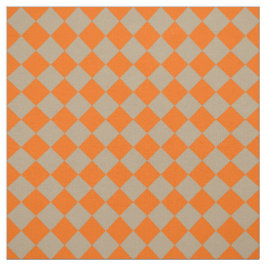 Orange Taupe Checker Diamond Pattern ファブリック