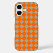 Orange Taupe Checker Diamond Pattern Case-Mate iPhoneケース (裏面)