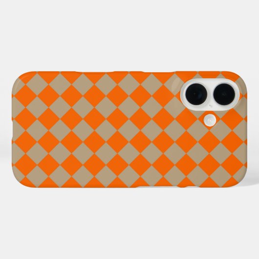 Orange Taupe Checker Diamond Pattern Case-Mate iPhoneケース (裏面 (横))