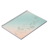 Orange & Teal Ombre Notebook Vibrant Floral Accent ノートブック (左側)